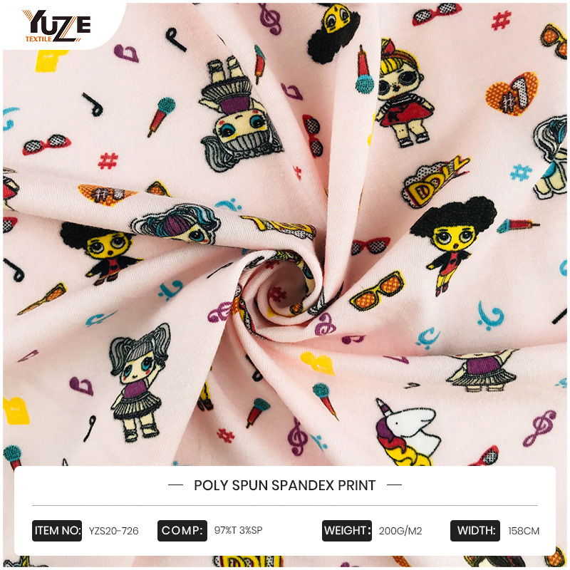 YZS20-726 Poly Spun spandex Print