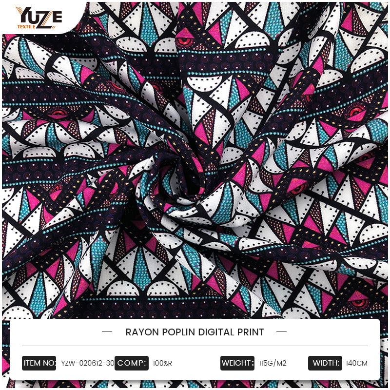 YZW-020612-30 Rayon Poplin Digital Print