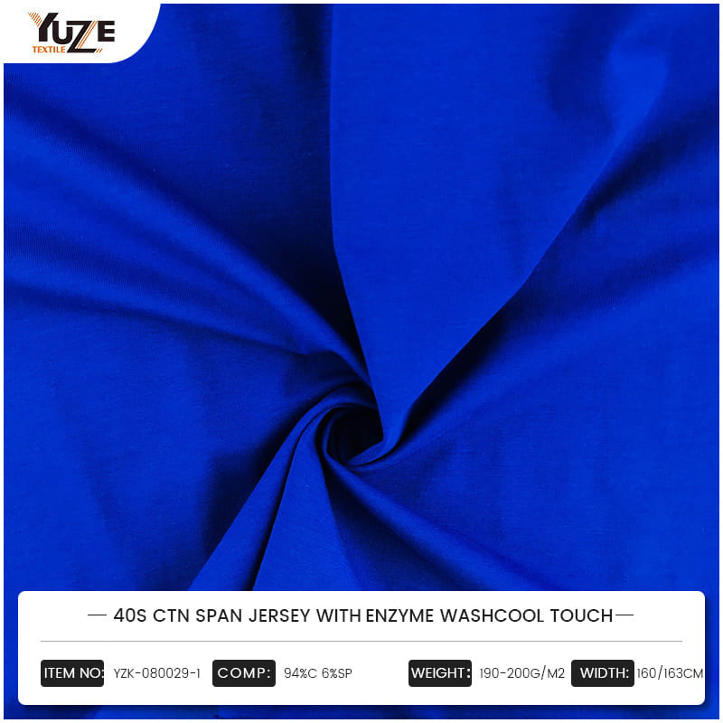 Yzk-080029-1 40s CTN Span Jersey Withhenze WashCool tactus