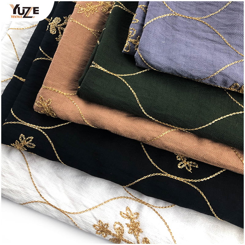 YZW-030137-6 RN lignum crepe embroidery