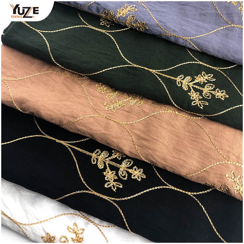 YZW-030137-6 RN lignum crepe embroidery